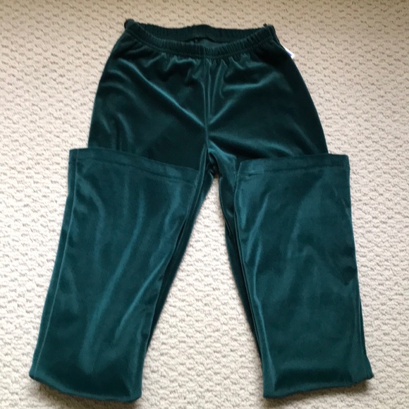 Gorgeous dark green velvet pants - BNWT - Small - Picture 1 of 2